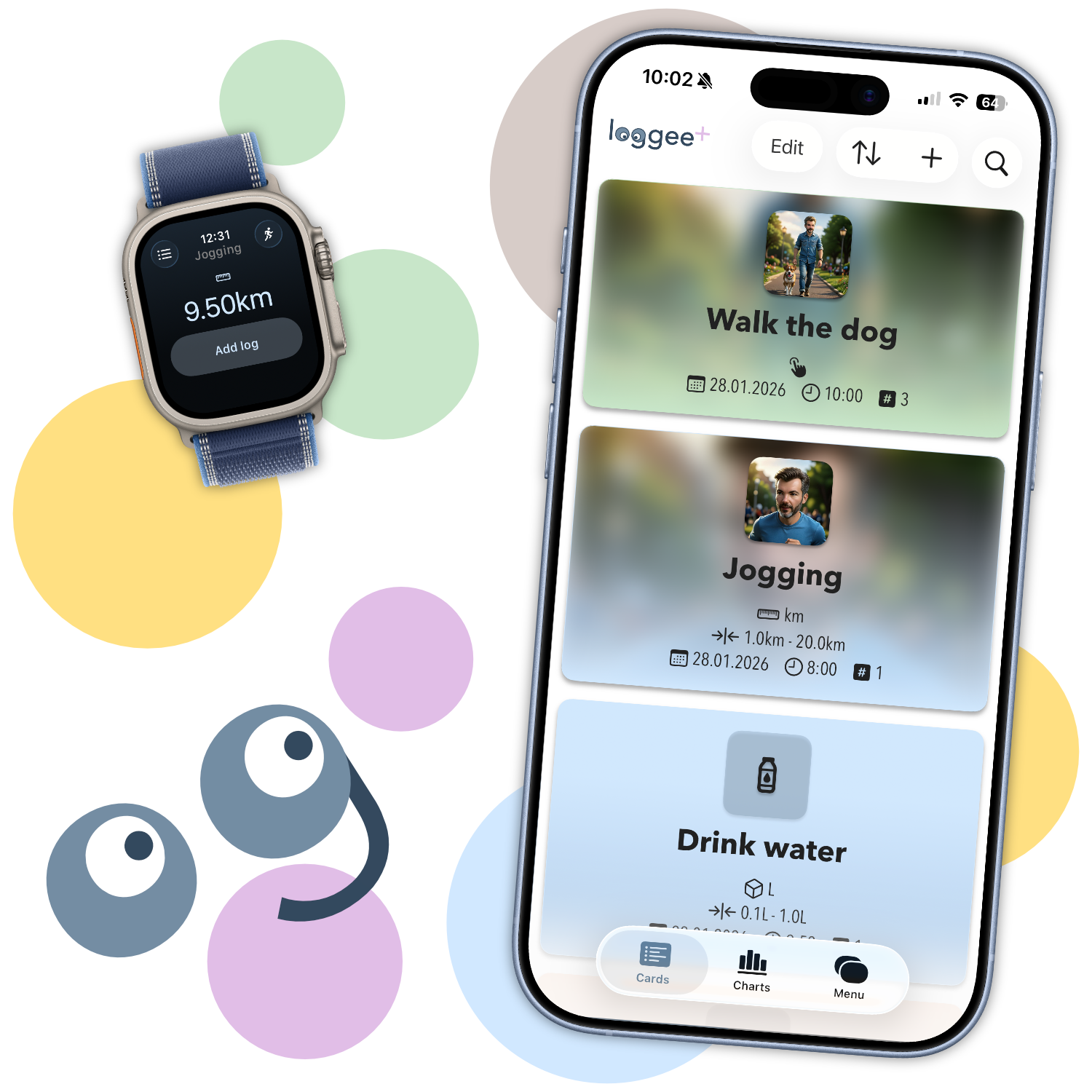 Loggee app hero preview